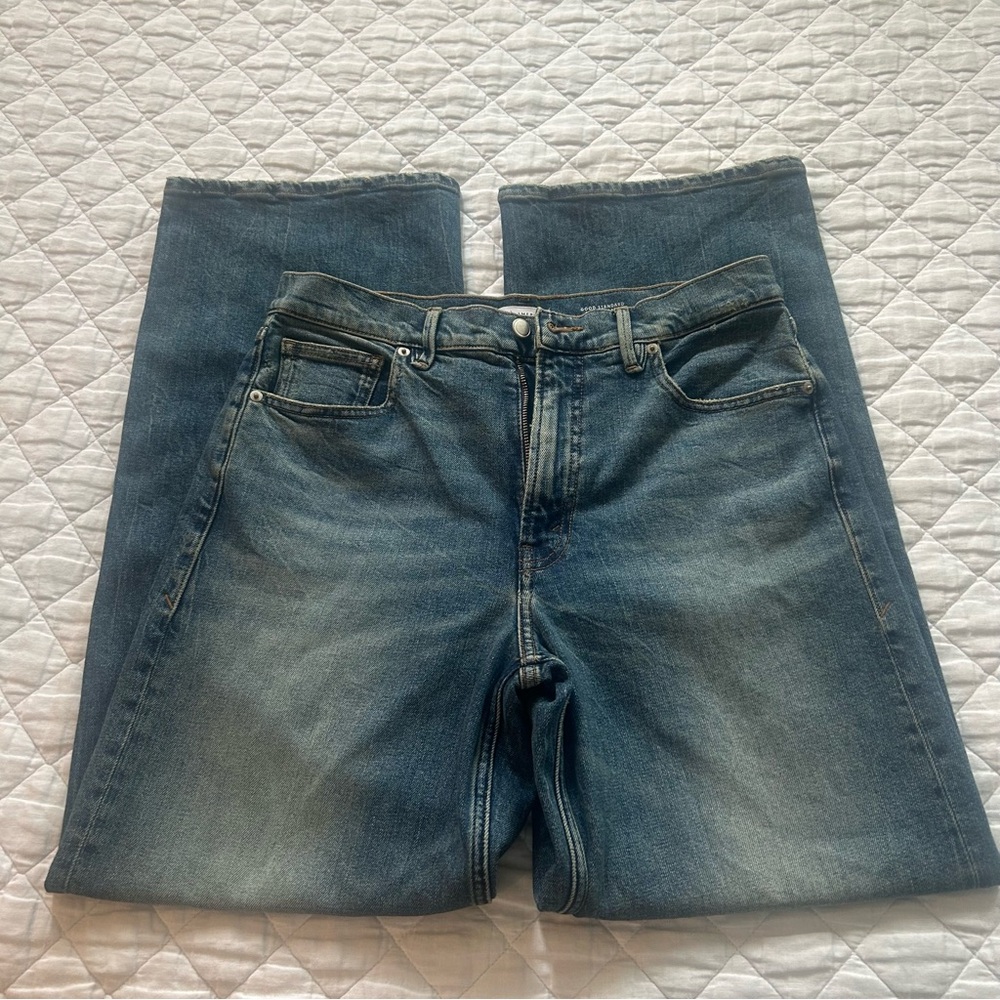 Good American Good Standard High-Rise Baggy Jeans in Dark Denim - Picture 3 of 14